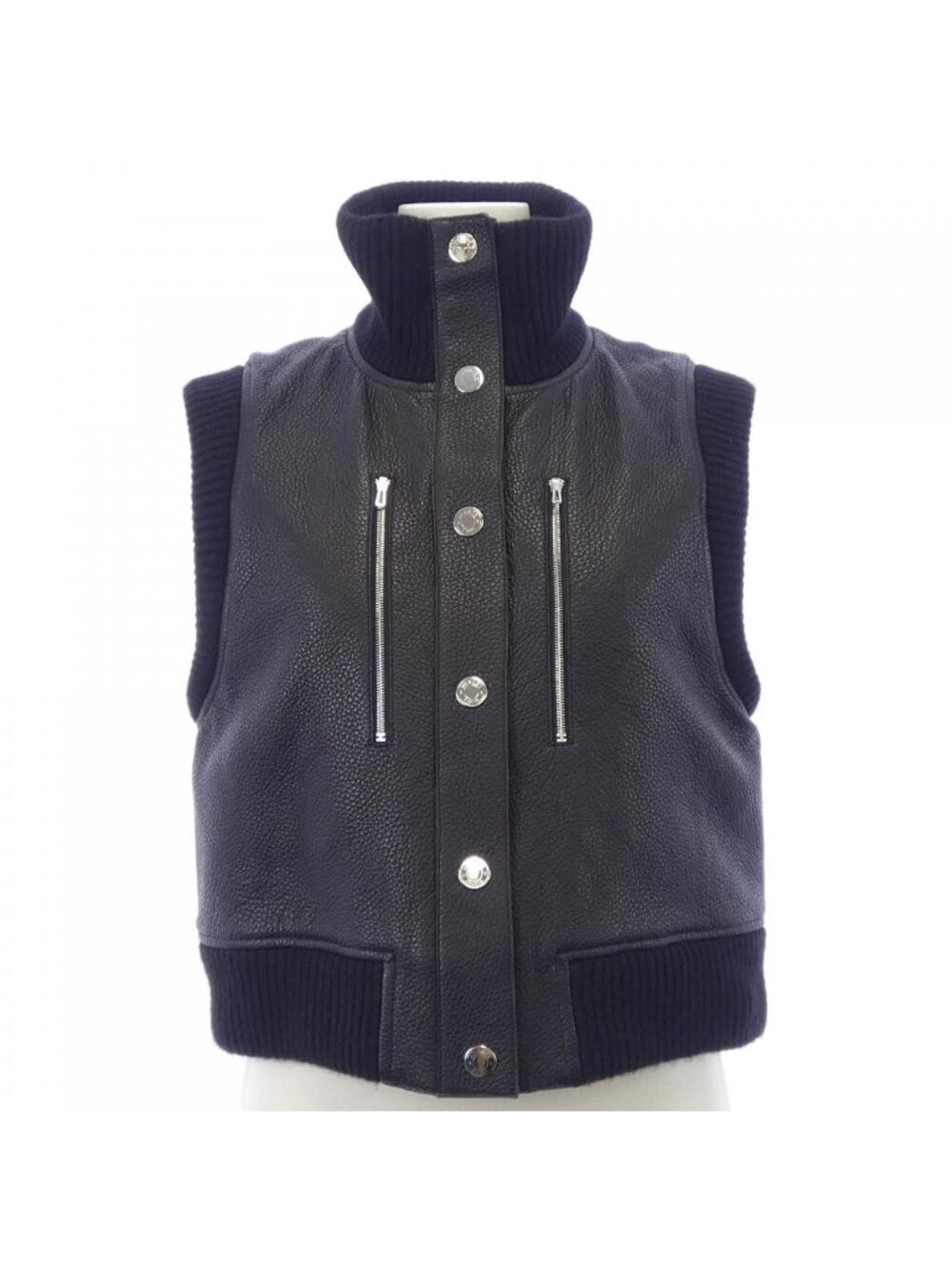 Hermes Varsity Sleeve Jacket Leather Vest